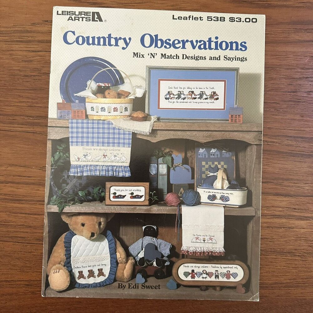 Country Observations Cross Stitch Designs Sayings Ducks Amish Leisure Arts 538